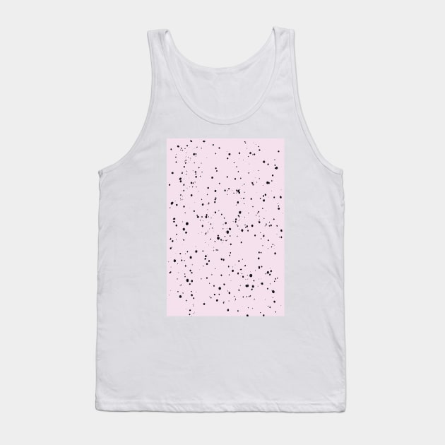 Pastel Mint Green, Pink and Black Paint Dot Drops White Background Tank Top by fivemmPaper